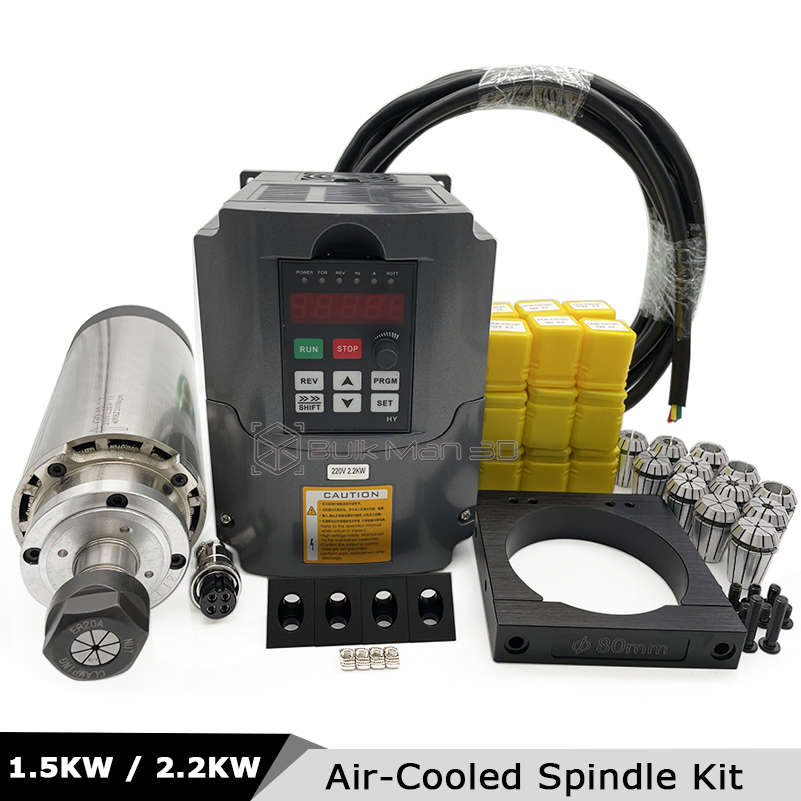 2.2KW 1.5KW Air Cooled CNC Spi - Air Cooled 1.5Kw Spindle Motor Inverter 110V 评论和价格
